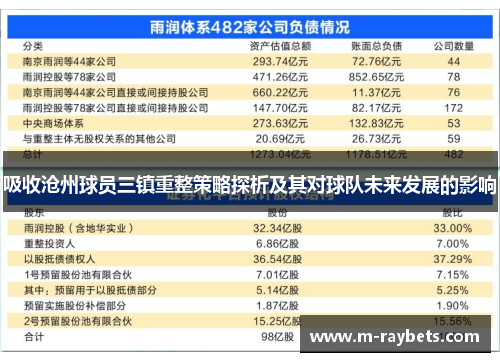 吸收沧州球员三镇重整策略探析及其对球队未来发展的影响